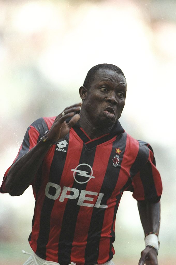 Undated:  George Weah of AC Milan in action during a match.  Mandatory Credit: Ben  Radford/Allsport