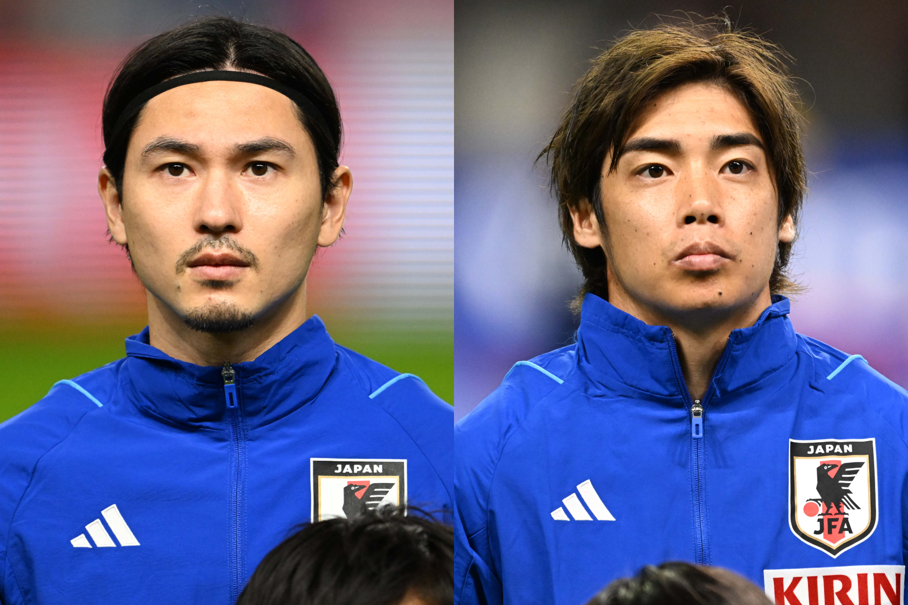 日本代表通算50試合目を迎えた南野拓実と伊東純也【写真：徳原隆元】