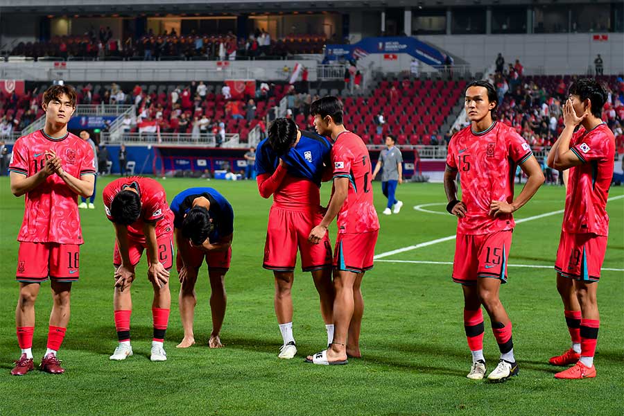 パリ五輪行きを逃したU-23韓国代表【写真：Getty Images】