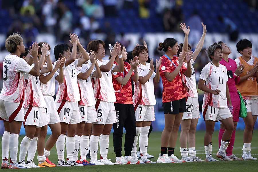 ブラジル戦で勝利を収めたなでしこジャパン【写真：ロイター】