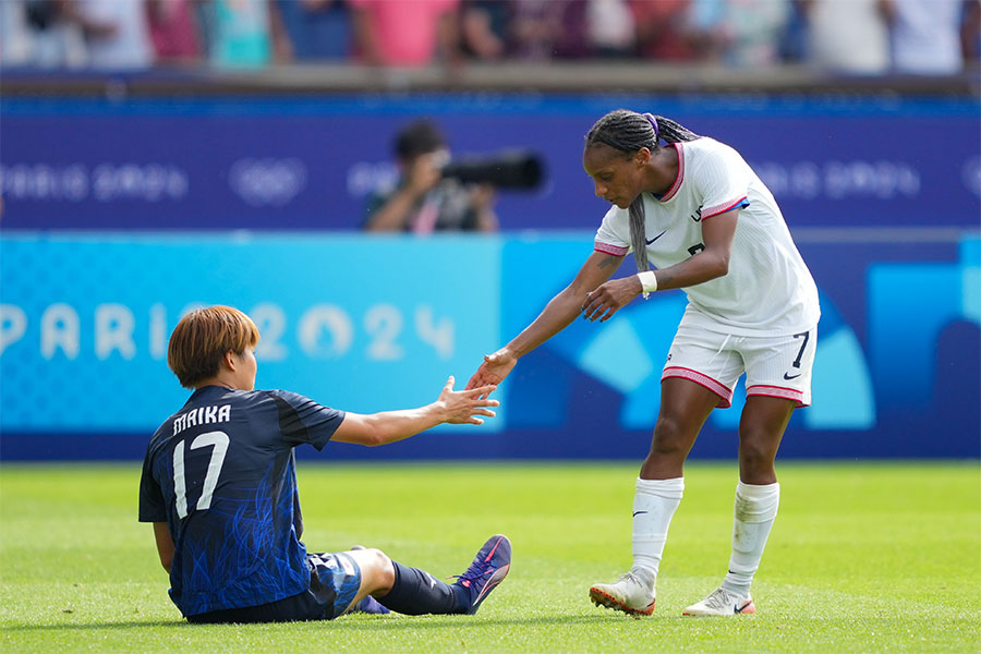 アメリカ戦に出場したなでしこジャパン・浜野まいか【写真：Getty Images】