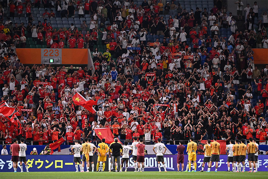 森保ジャパンに大敗を喫した中国代表【写真：Getty Images】