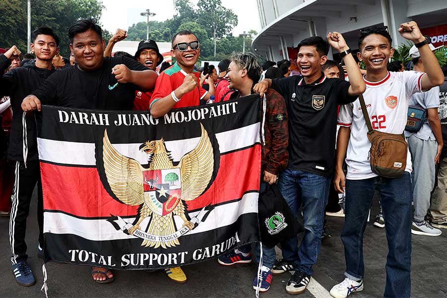 現地インドネシアと日本サポーターの交流に脚光【写真：Getty Images】