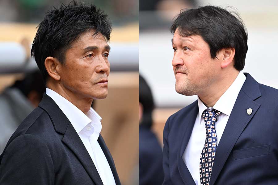 東京Vの城福浩監督（左）と清水の秋葉忠宏監督【写真：徳原隆元】